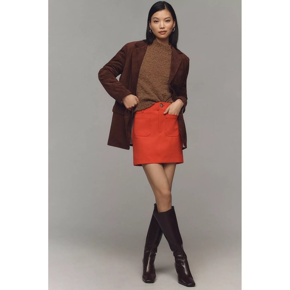 Maeve by Anthropologie The Colette Mini Skirt Red Rouge XXS New 93492403